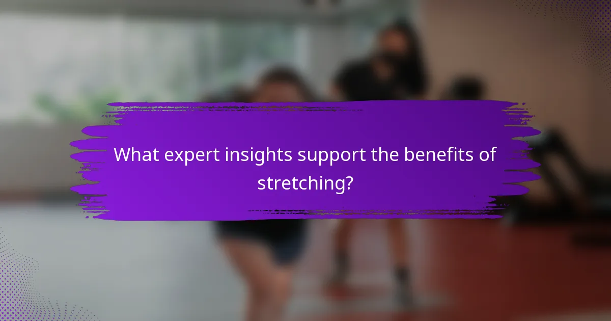What expert insights support the benefits of stretching?