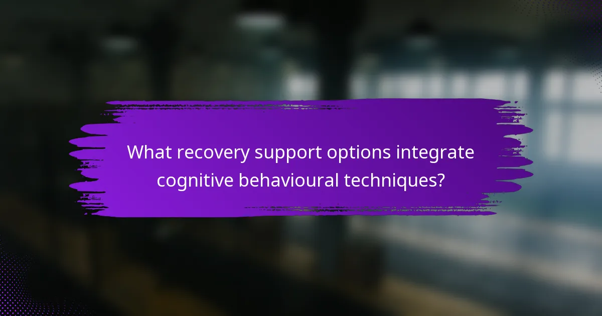 What recovery support options integrate cognitive behavioural techniques?